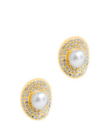 Gift Packaged 'Consuelo' 18ct Yellow Gold Plated 925 Silver and Freshwater Pearl Stud Earrings