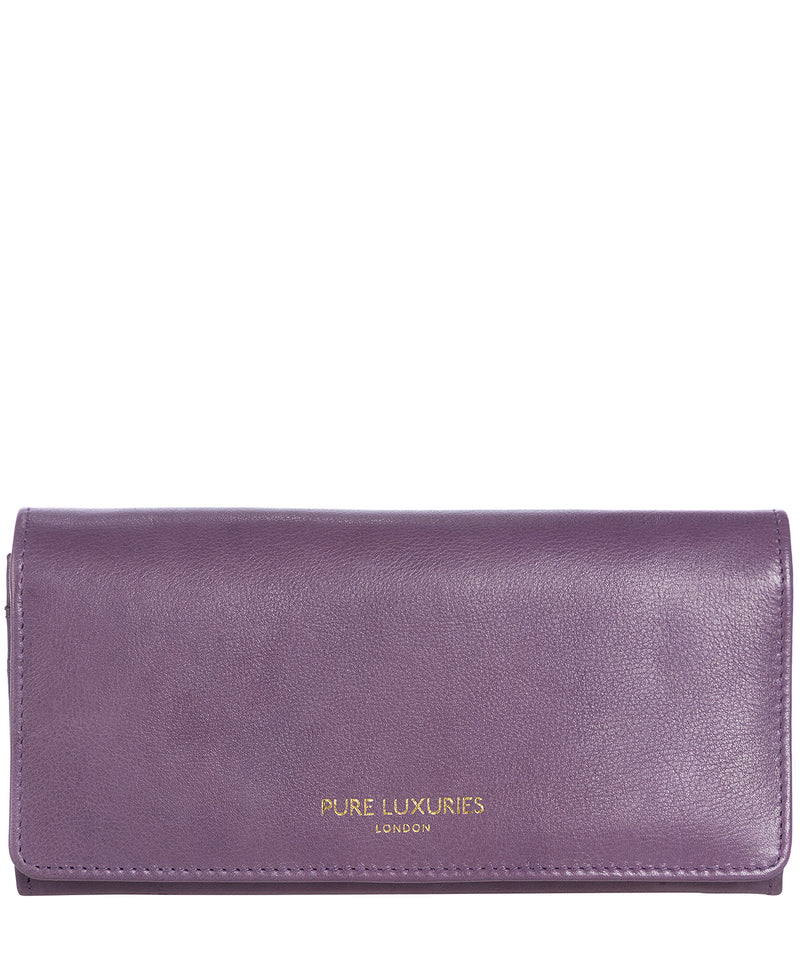 'Lina' Purple Fine Leather RFID Purse