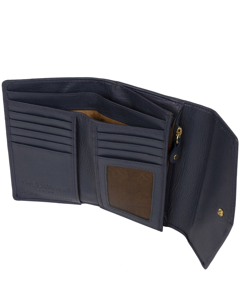 Blue Leather TriFold Purse 'Yew' by Pure Luxuries – Pure Luxuries London