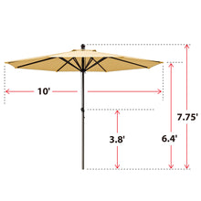 Load image into Gallery viewer, Patio Umbrella 10 Ft 8 Ribs Rope Pulley for Garden Table Parasol Yard Outdoor Backyard Pool Deck Cafe Market with Air Vent
