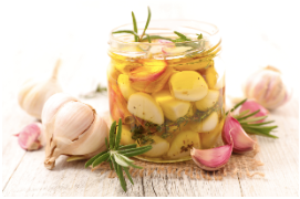 An image of pickled garlic.