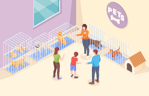 illustration of a dog shelter