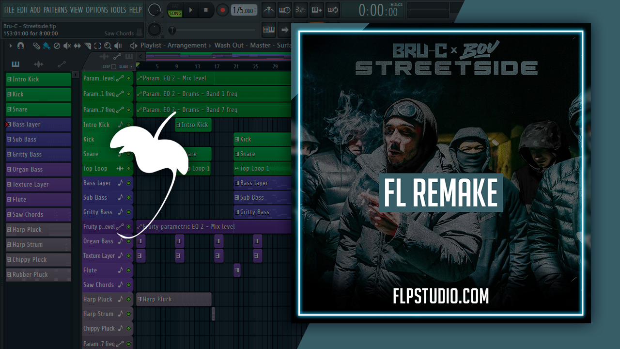 Bru-C x BOU - Streetside FL Studio Remake (Drum & Bass) – FLP Studio