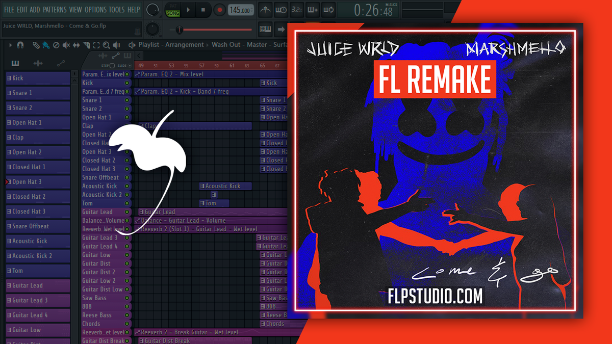 Juice WRLD & Marshmello - Come & Go FL Studio Template (Pop) – FLP Studio