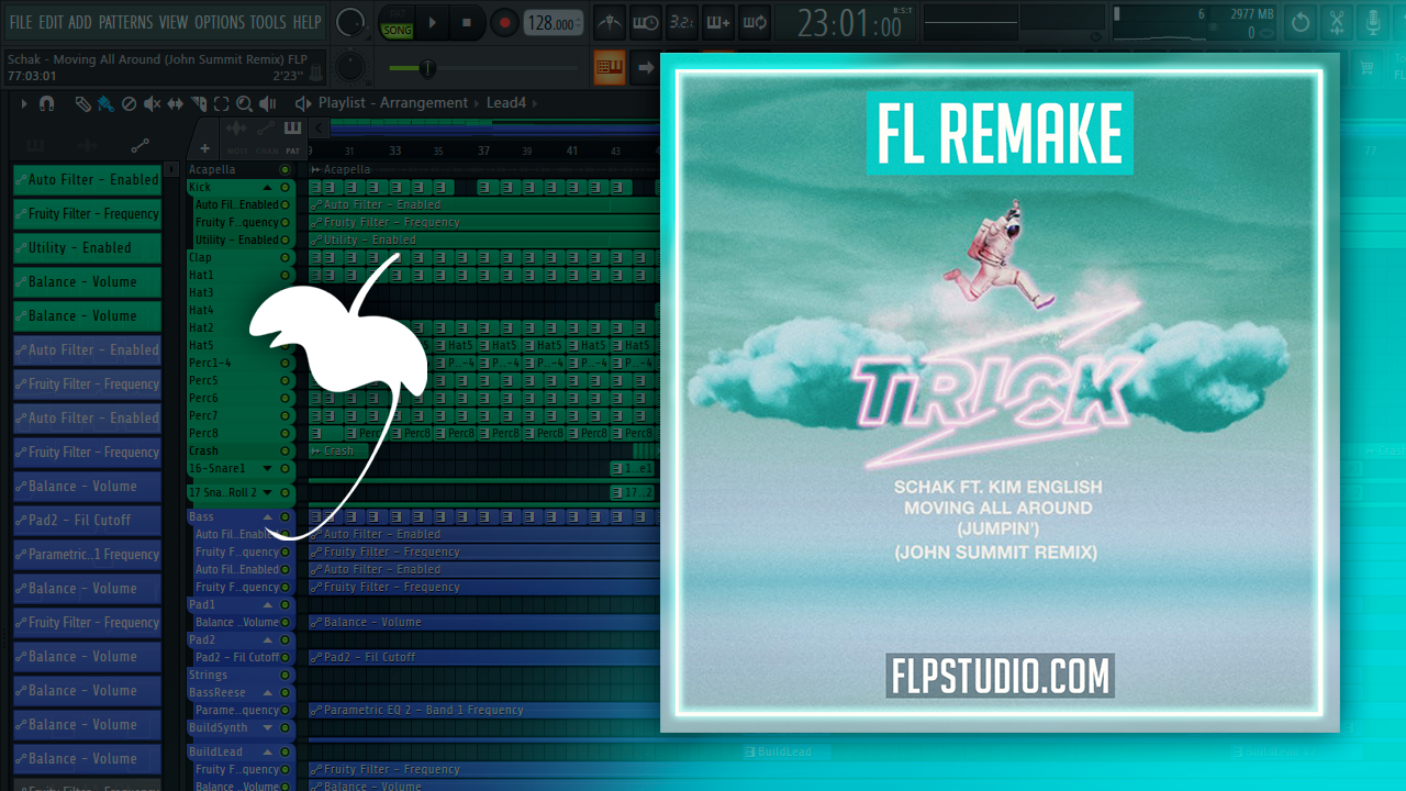 Schak - Moving All Around (John Summit Remix) FL Studio Remake (Tech H – FLP  Studio