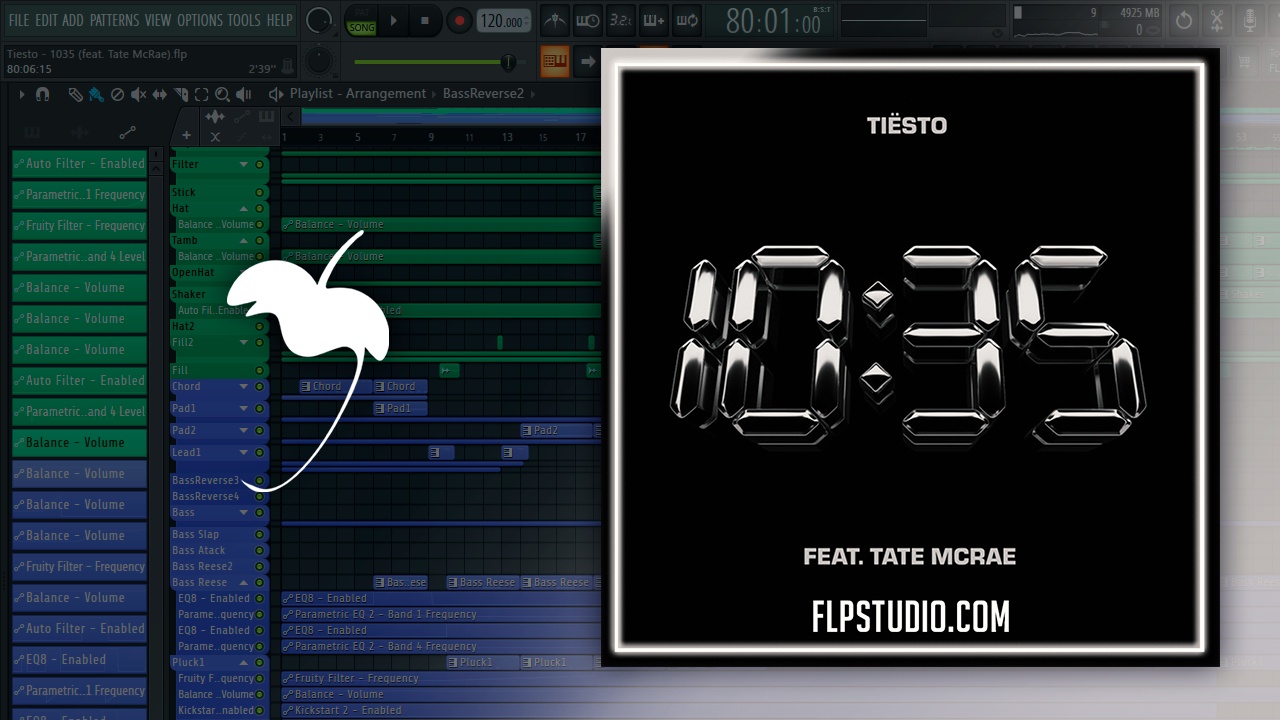 Tiësto - 10:35 (feat. Tate McRae) FL Studio Remake (Dance) – FLP Studio