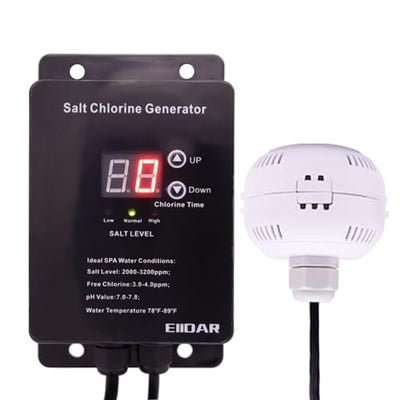 EIIDAR Salt Chlorine Generator Salt Water Pool Chlorinator System with USA  Titanium Salt Cell, Designed for Hot Tubs & Swim Spas, Chemical-Free, Coll  Online