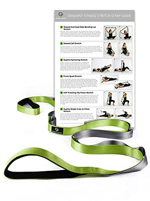 Gradient Fitness Stretching Strap for Physical Therapy, 12 Multi-Loop Stretch  Strap 1 W x 8' L, Neoprene Handles, Physical Therapy Equipment, Yoga Straps  for Stretching, Leg Stretcher (Green), Coll Online
