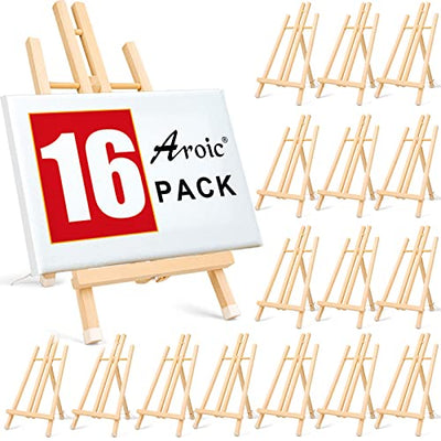 Wood Easels, Easel Stand for Painting Canvases, Art, and Crafts. (16 inch,  16 Pack), Tripod, Painting Party Easel, Kids Student Tabletop Easels for  Painting, Portable Canvas Photo Picture Sign Holder