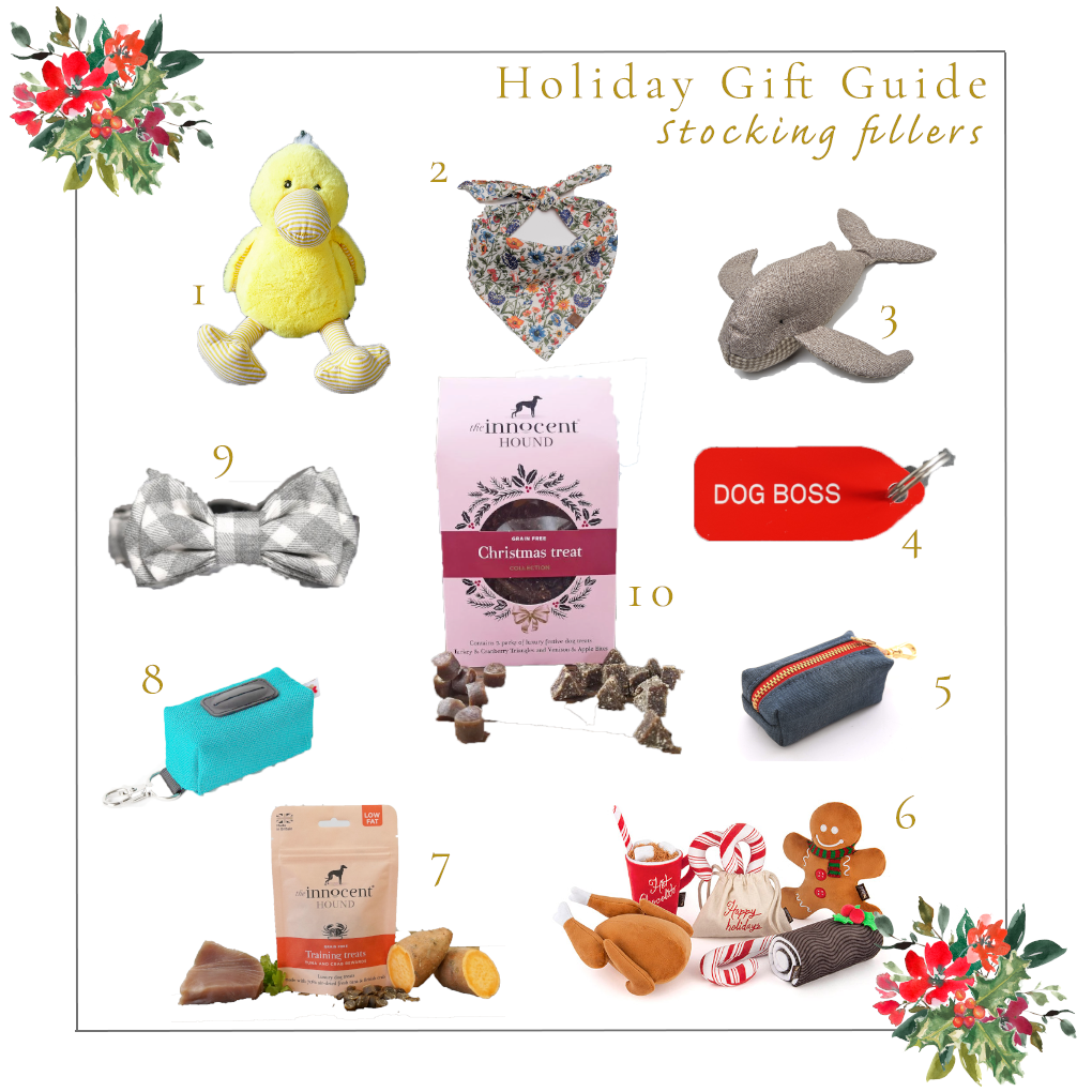 Holiday Gift Guide Stocking Fillers 2019 for Dogs Ginger and Bear