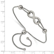 Stainless Steel Polished Infinity Symbol Adjustable Bracelet