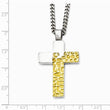 Stainless Steel Textured Gold IP-plated & Polished 20in Necklace