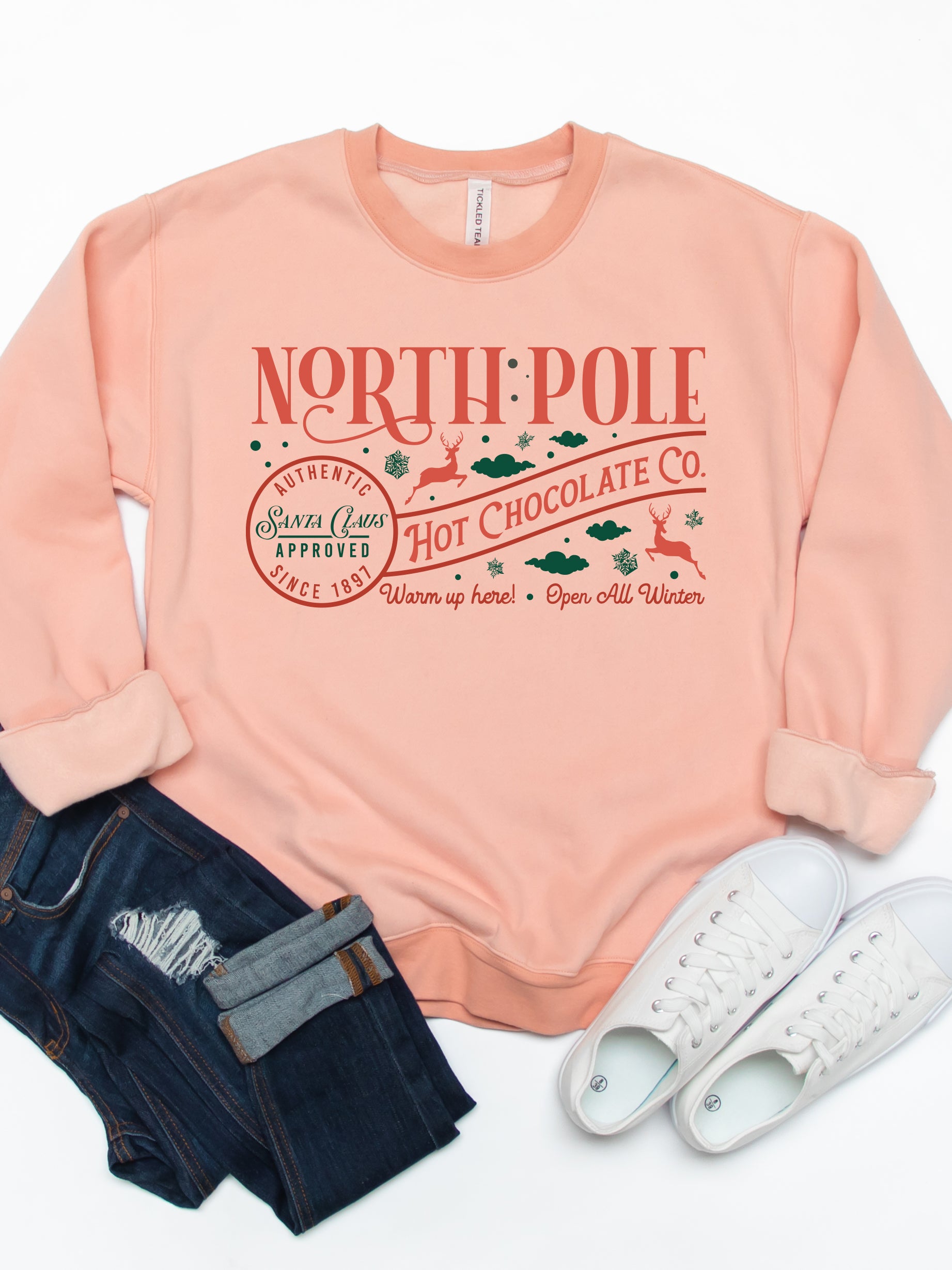 North Pole Hot Chocolate Co.- Christmas Graphic Sweatshirt
