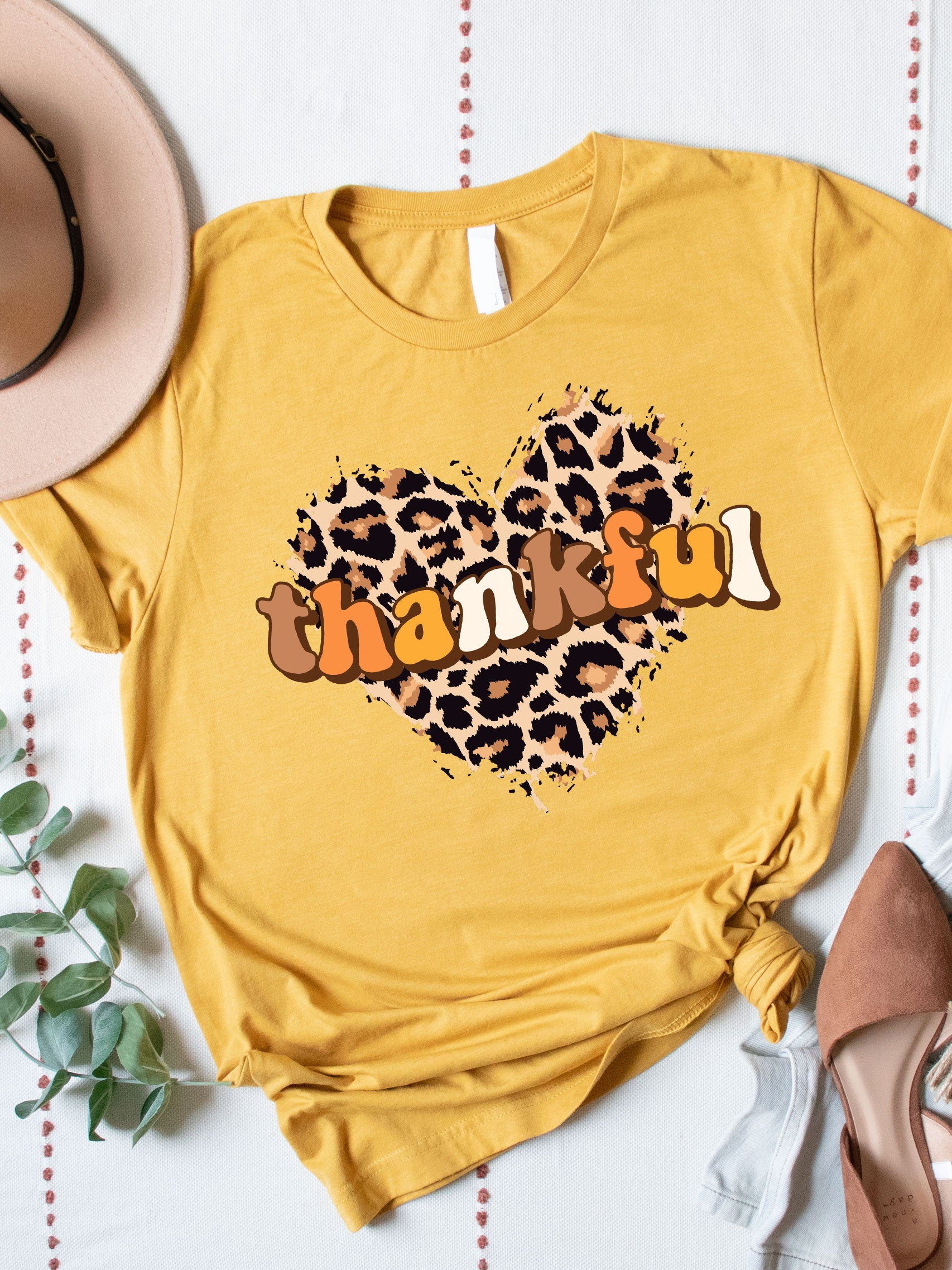 Thankful Cheetah Hearts Graphic Tee