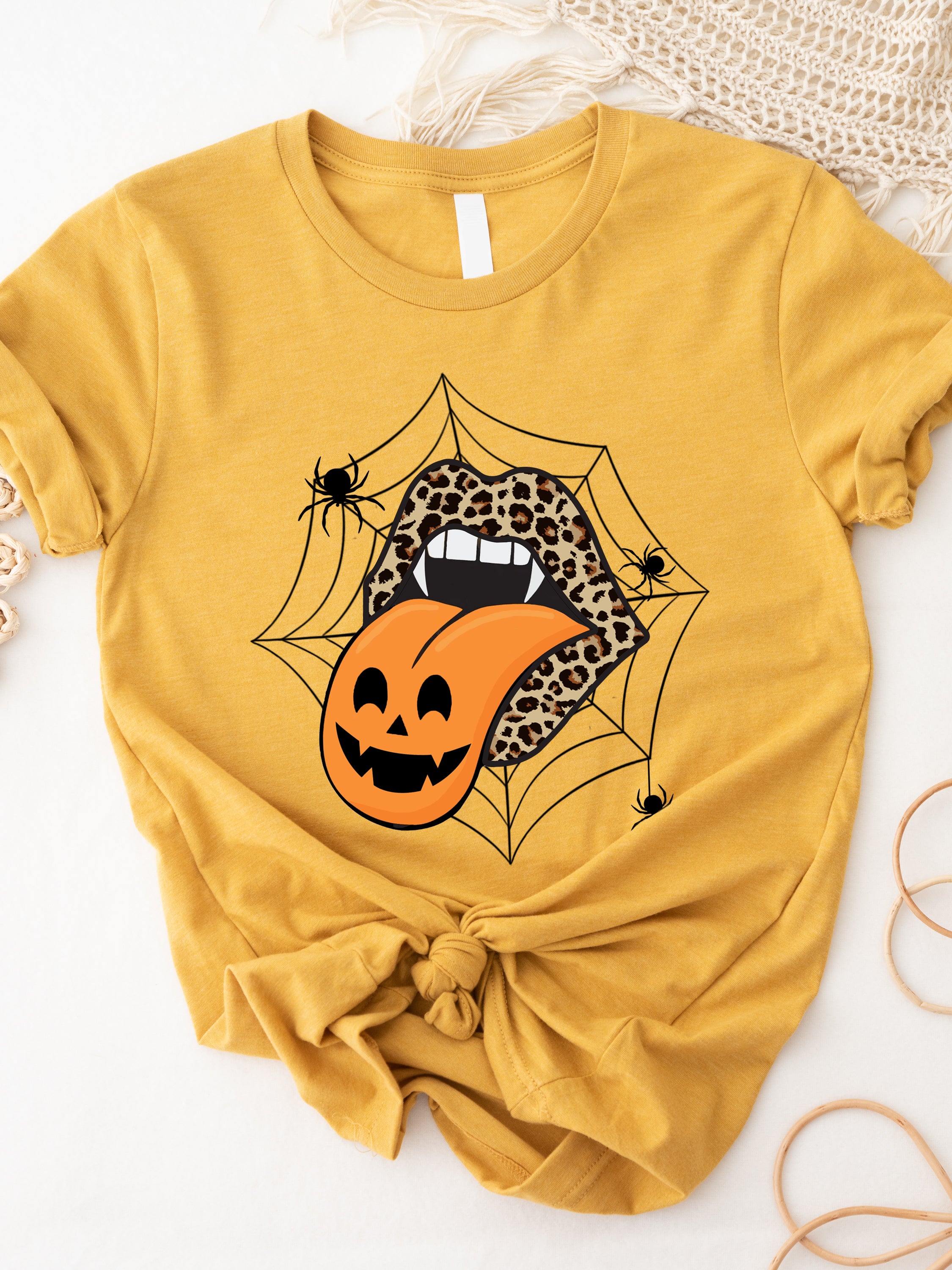 Web Halloween Tongue Graphic Tee