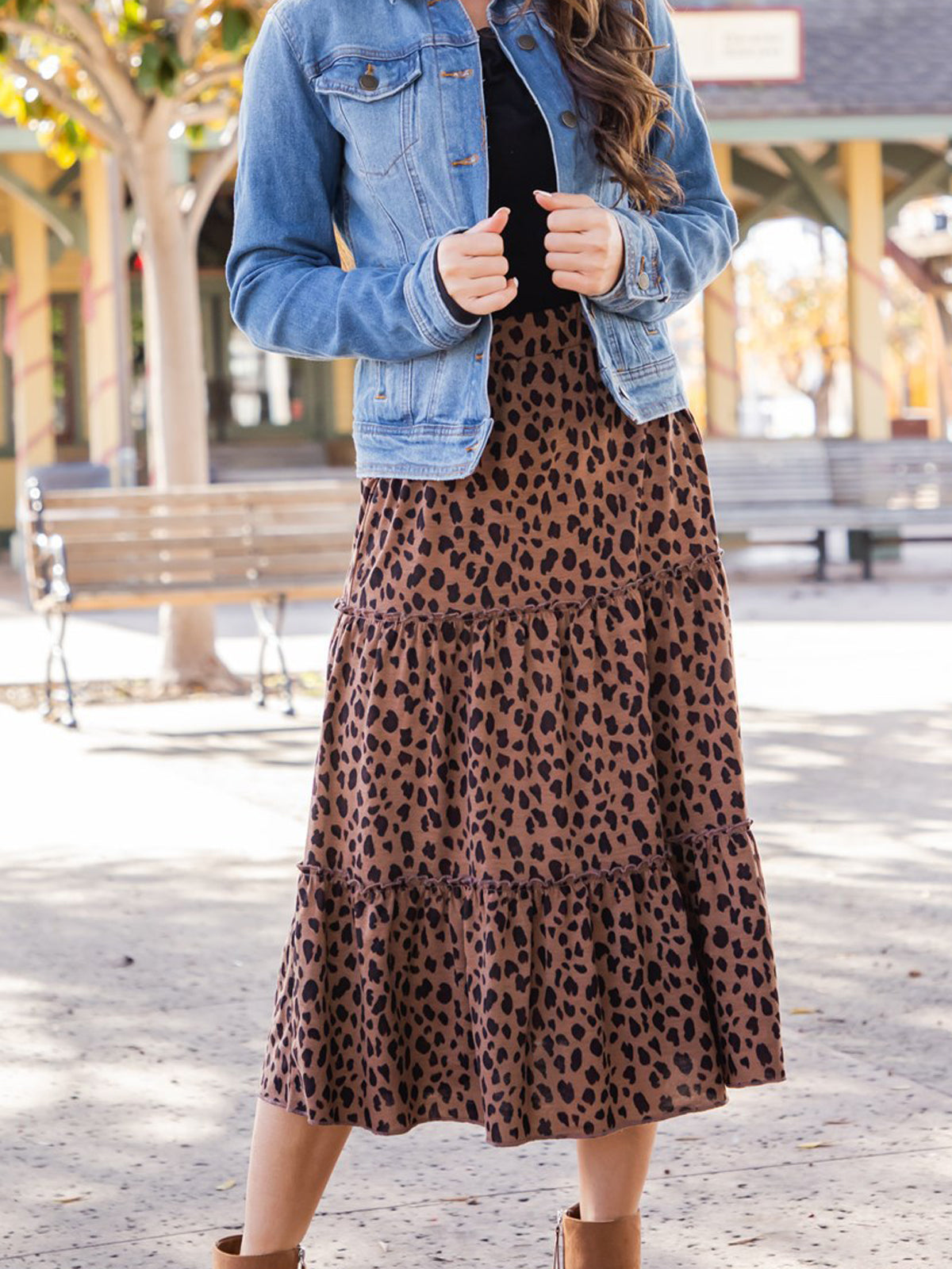 Amara Skirt - Dark Brown Cheetah