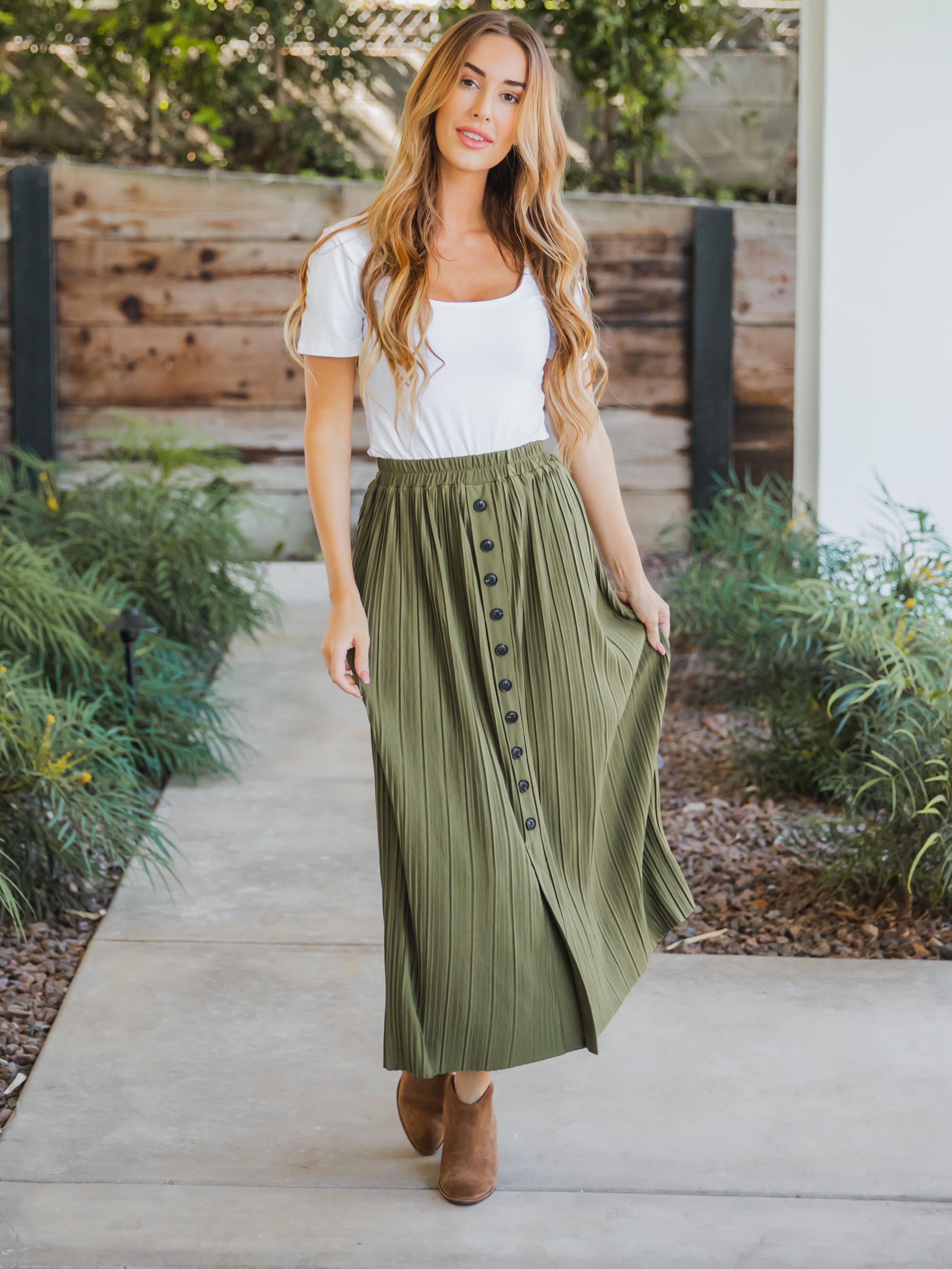 The Reed Skirt - Olive