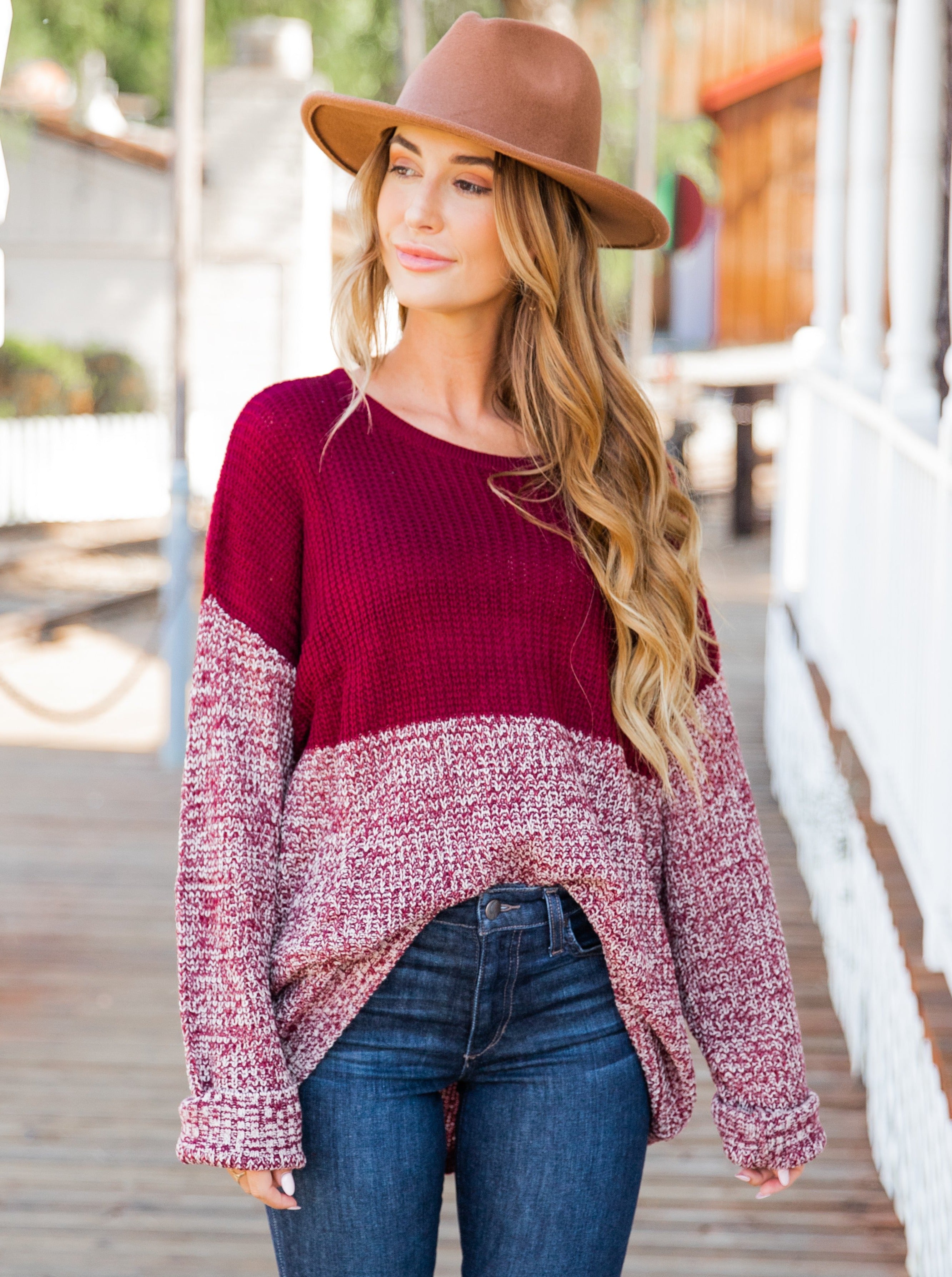 The Easton Sweater - Burgundy