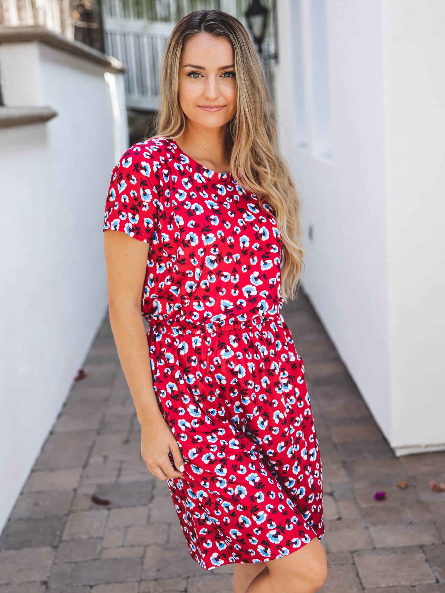 Floral Kolbie Dress Red Tickled Teal Llc