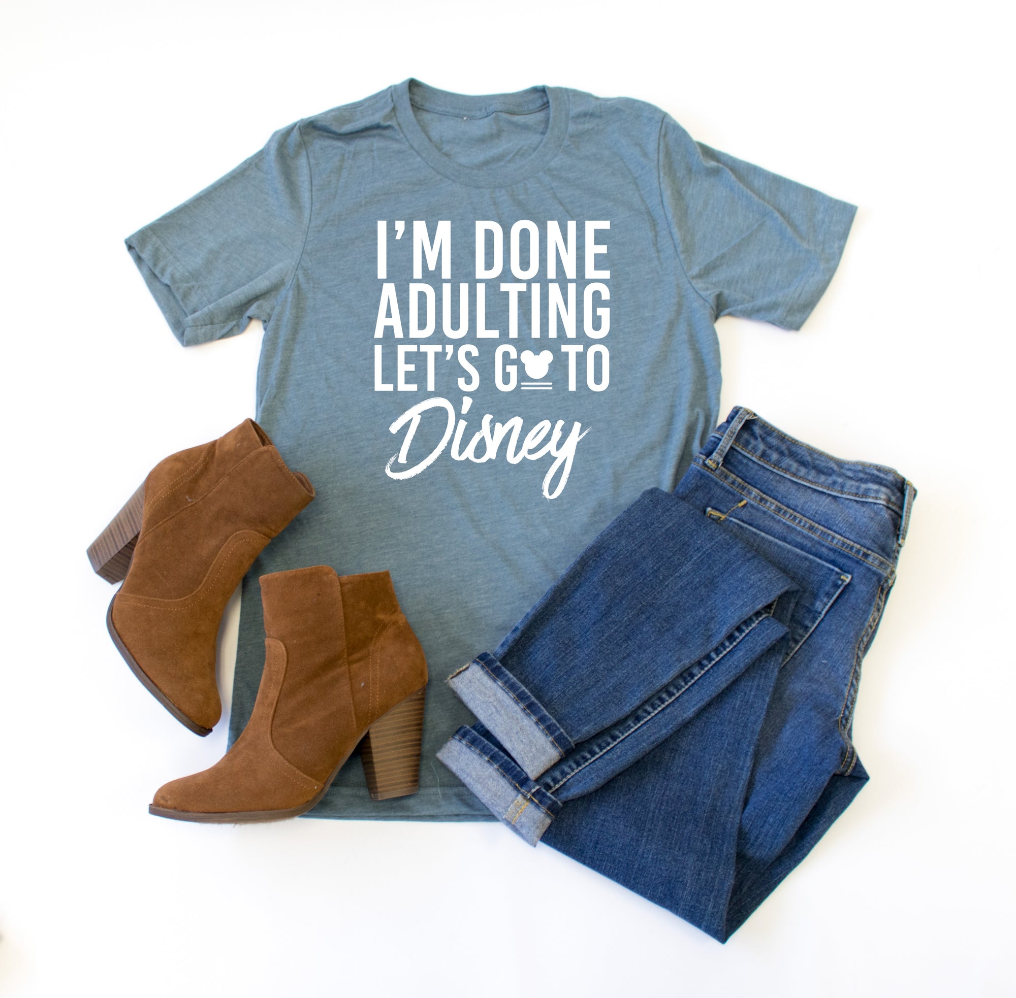 Download Im done adulting lets go to Disney Crew Neck Tee - Tickled ...