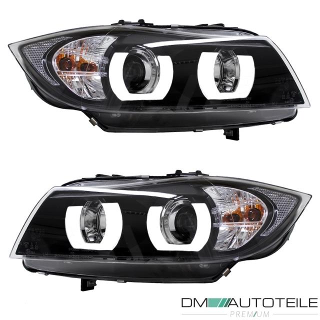 Voll LED Facelift Scheinwerfer Set Klarglas Schwarz dynamische Blinker +  Welcome Home passt für VW T5