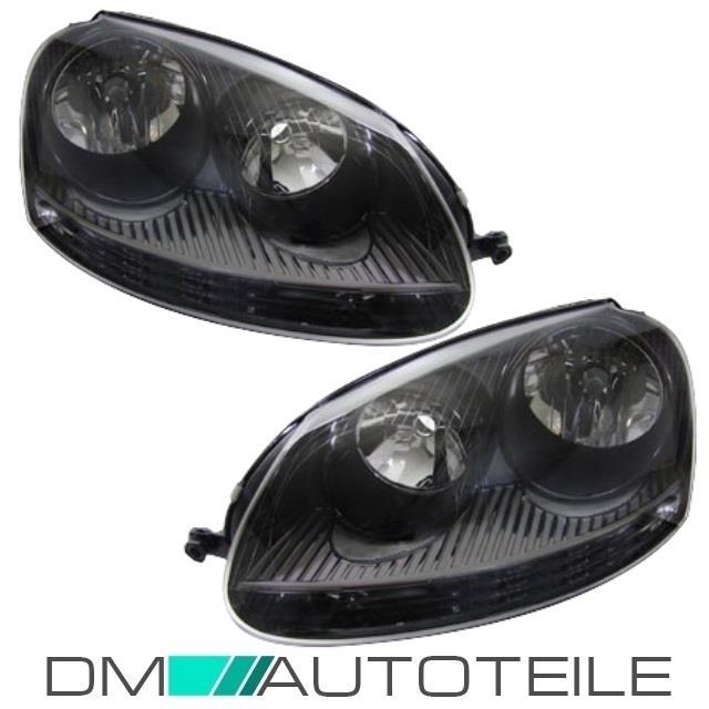 Scheinwerfer SET H7 Rote Leiste 3D LED + Grill passt für VW Golf 6 ab 08