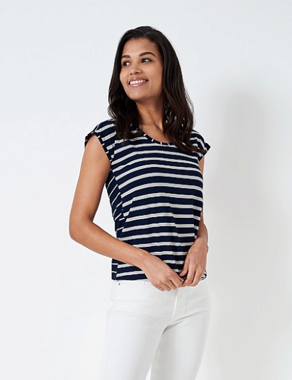 Crew Clothing Ruby Top - Navy/White – Clarkes Country Stores