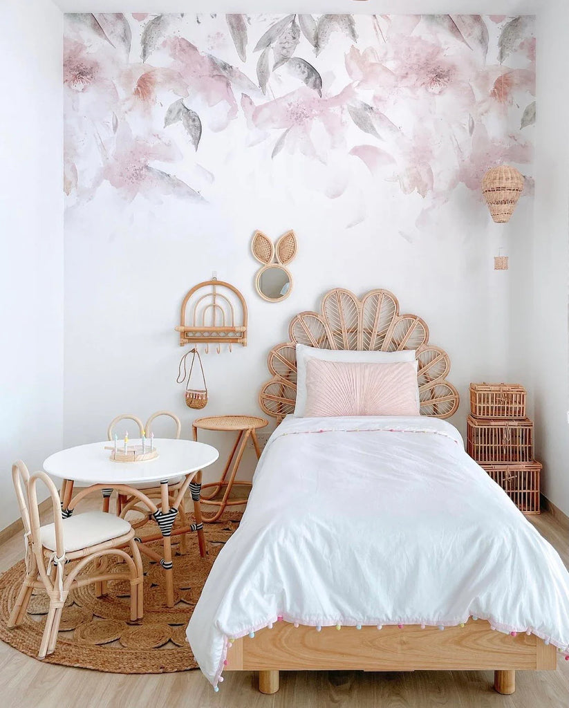 Watercolour Floral Pink Wallpaper