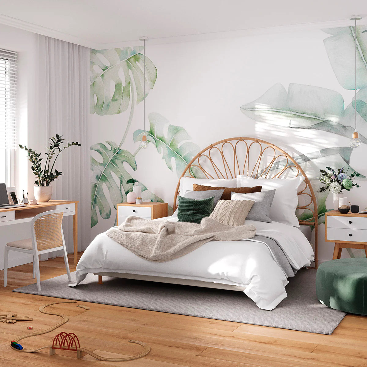 Garden Bloom, Nature Wallpaper in scandinavian theme room