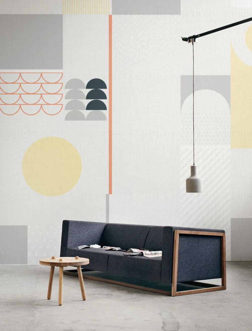 Giselle, Geometric Pattern Wallpaper in living room