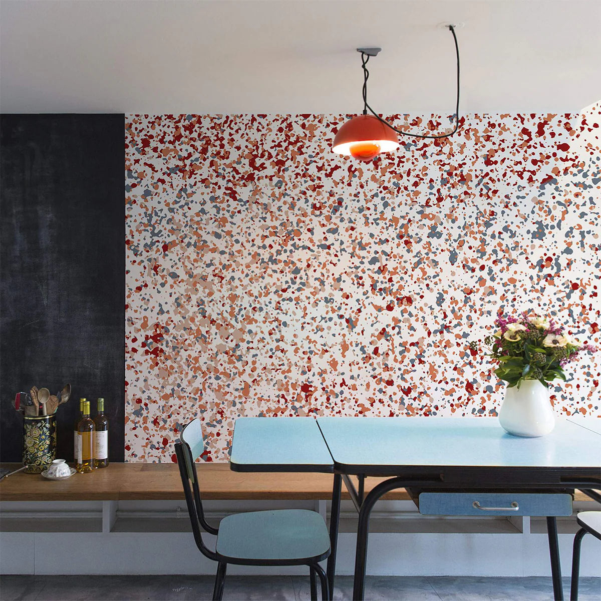 Stardust pattern wallpaper in dining room