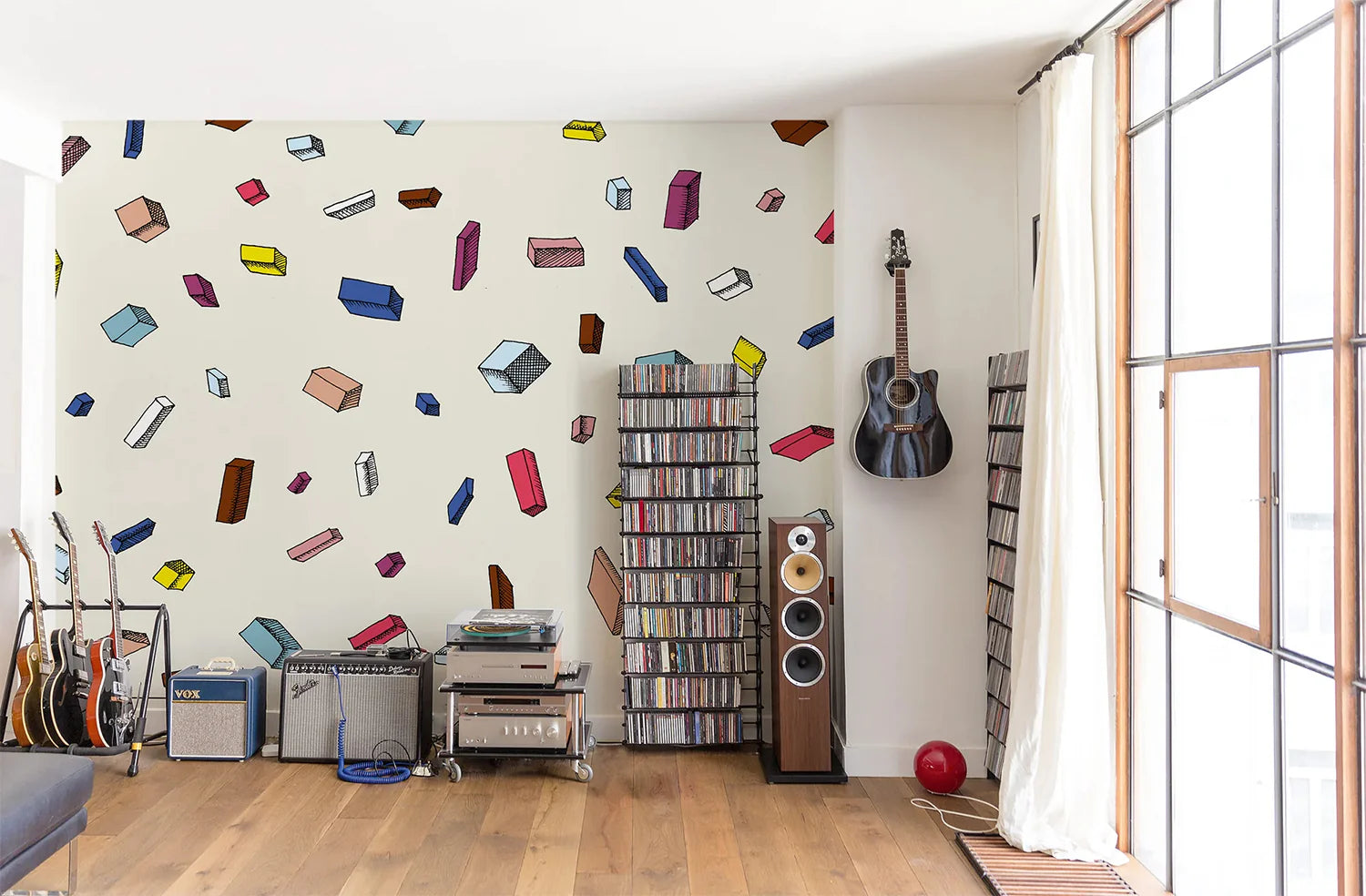 Tetris, Pattern Wallpaper in music room