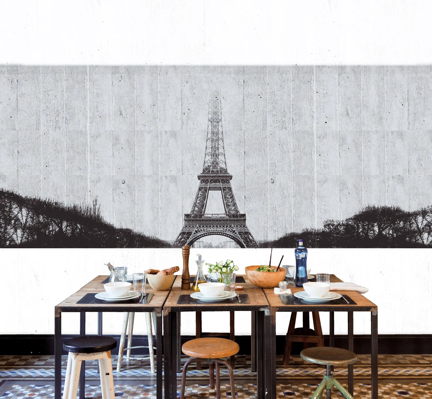 Tres Tintas Paris Eiffel Tower, Mural Wallpaper in dining room