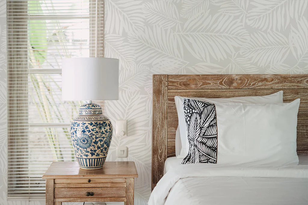 Heather Fern Wallpaper in master bedroom