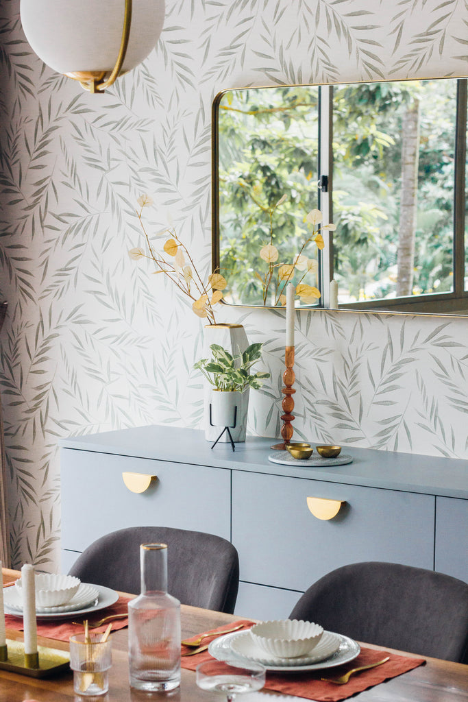 Botanical Foliage Wallpaper in dining room