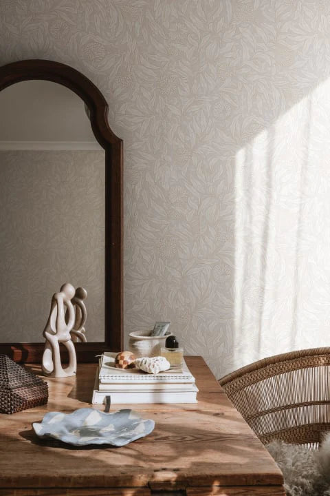 Olof Floral Wallpaper in Sand