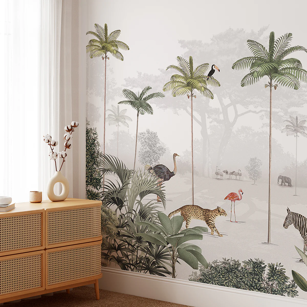 Animal Paradise Wallpaper in bedroom