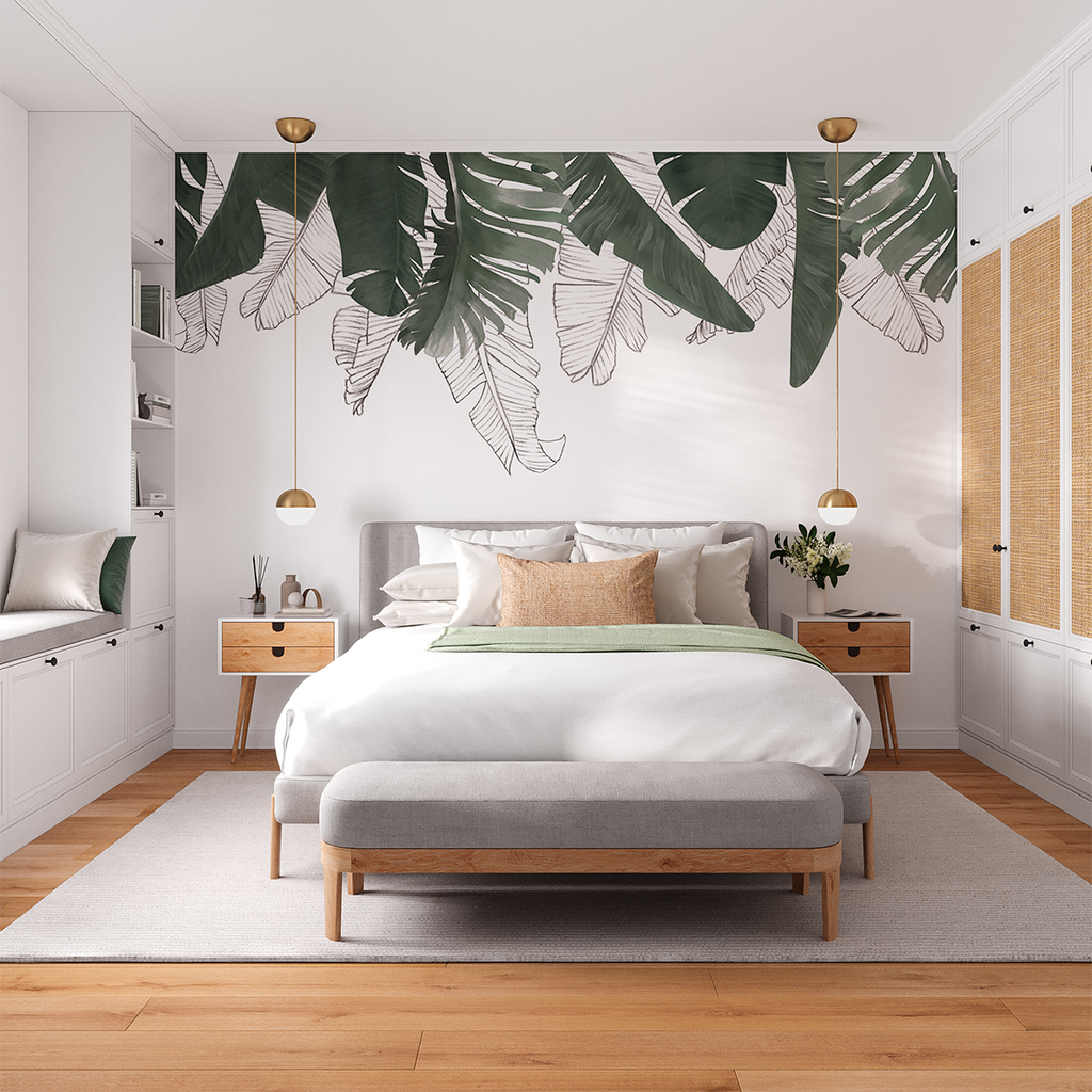 🥇 Wall mural or wallpaper bamboo landscape with birds relaxing zen 🥇