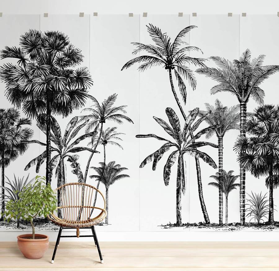 Boho Forest, Beach Vibes Wallpaper in living room