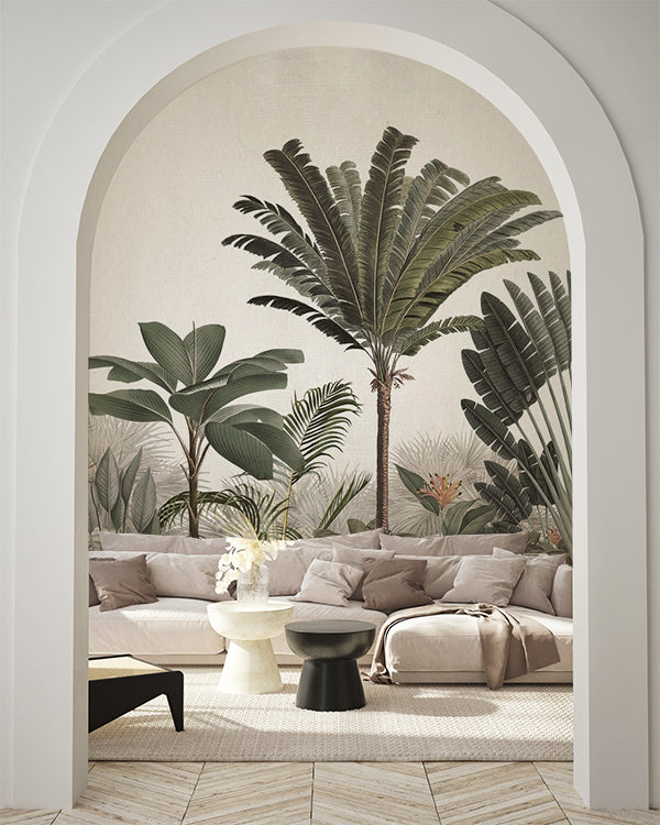 palm paradise wallpaper in living room singapore