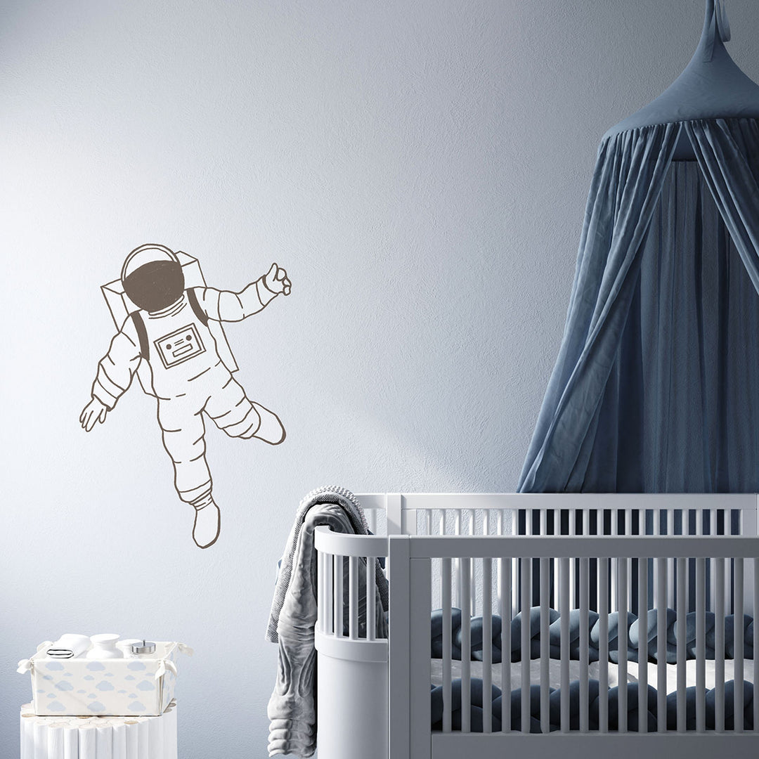 Astronaut Wallpaper design in kids bedroom nursery