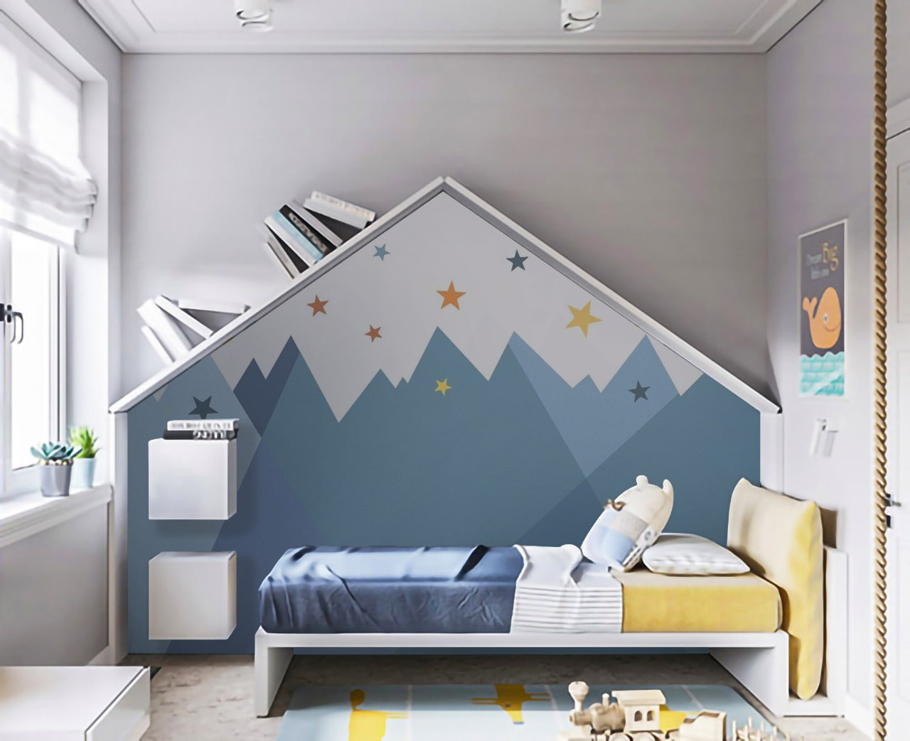 stars wallpaper in kids bedroom