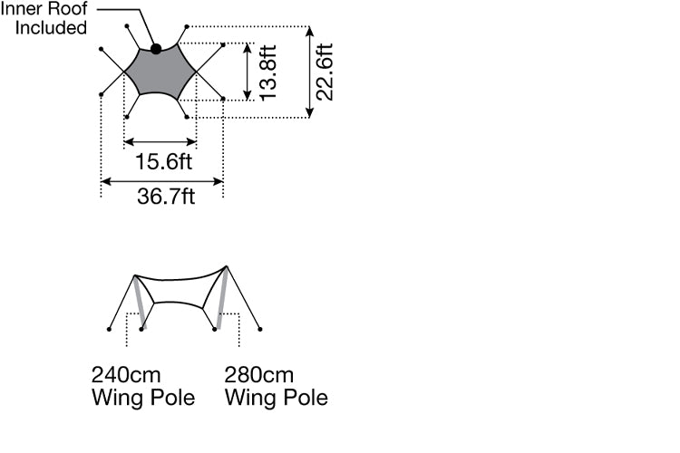 Takibi Tarp Hexa Set M specification image