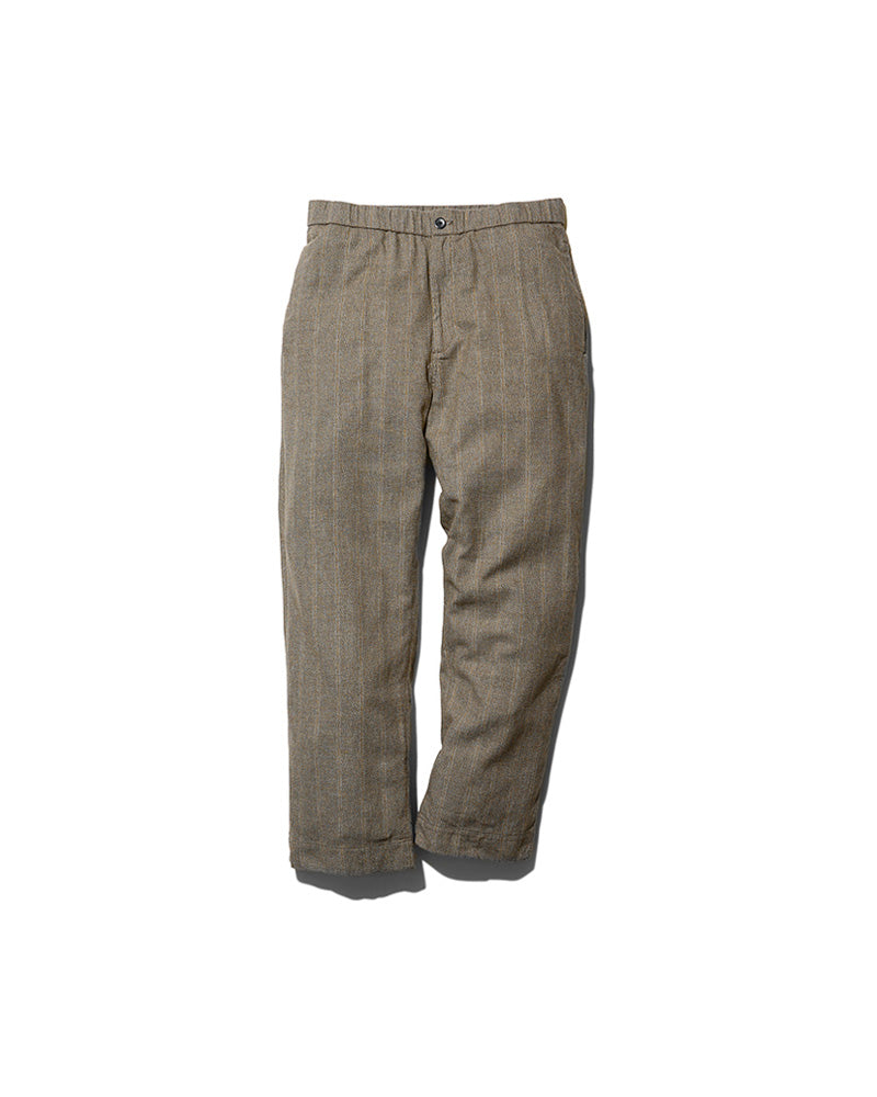 Cotton Linen Melange Stripe Easy Pants