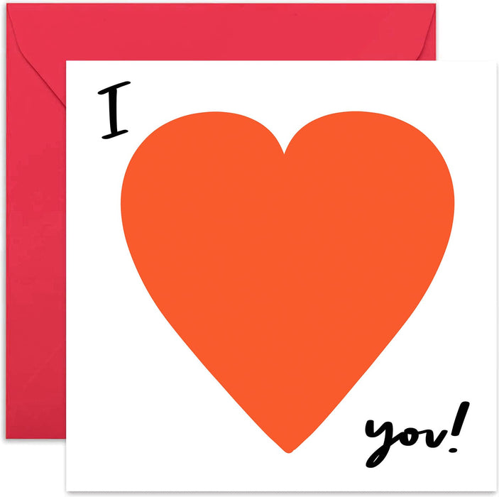 Old English Co. I Love You Heart Valentine's Day Card - Bold Red Backg —  Old English Company