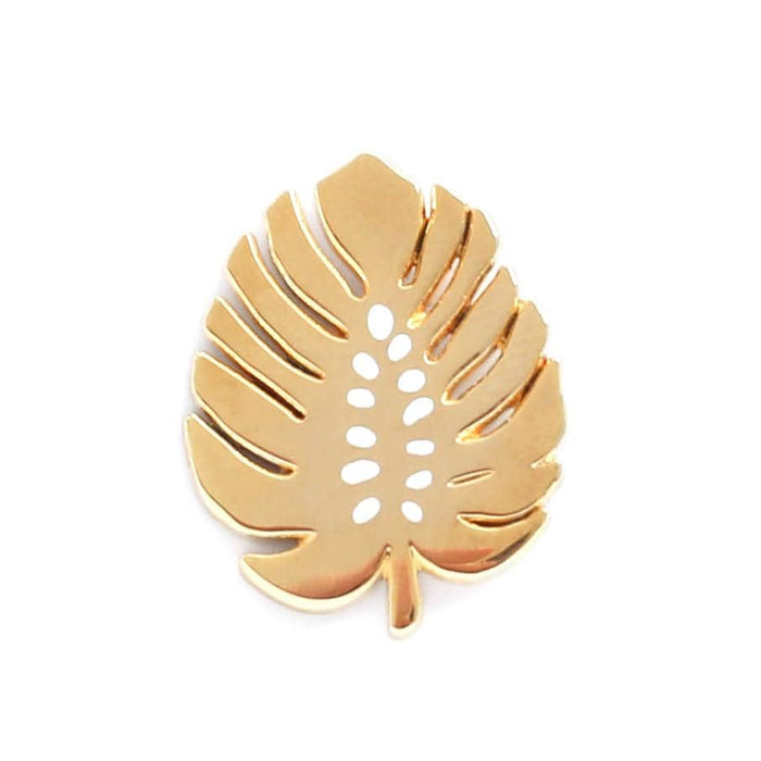 Monstera Leaf Enamel Pin - Gold Enamel Pin — Old English Company