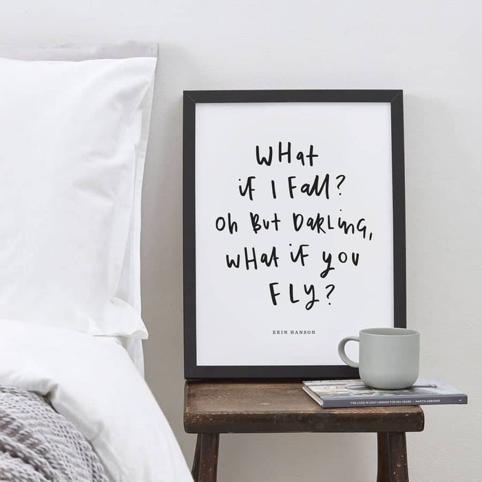 What If I Fall Print Typography Print Old English Company