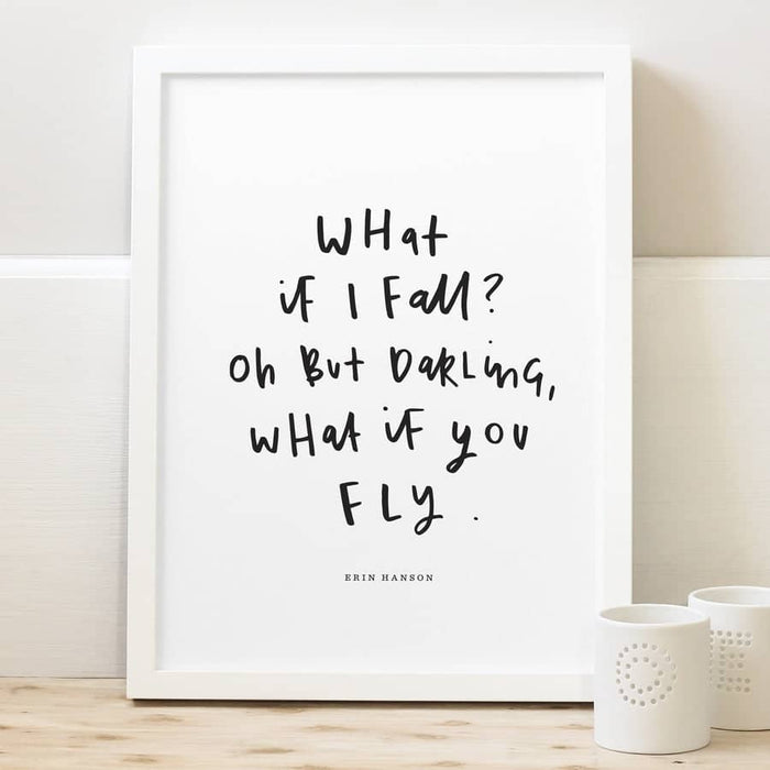 What If I Fall Print Typography Print Old English Company
