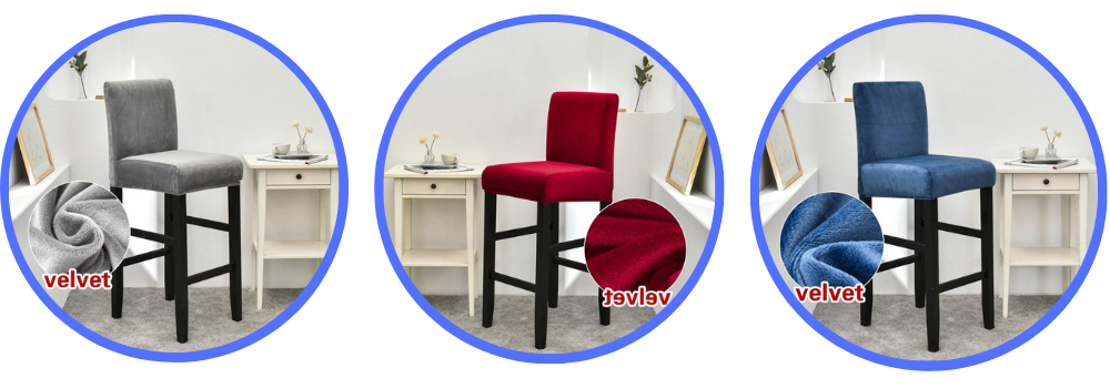 Housse de chaise de bar en velours