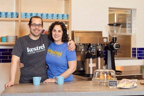 Charlotte & Johnny Steverson, co-owners of Kestrel Coffee Roasters